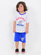 Oversized Bright Day Buddy Cotton Short Set (Light Grey & Royal Blue)