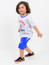 Oversized Bright Day Buddy Cotton Short Set (Light Grey & Royal Blue)