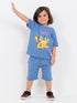 Oversized Pikachu Zoomie Cotton Short Set (ZapWave Blue)