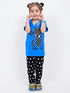 Cat Polka Dot Cotton Trouser Set (Bayern Blue)