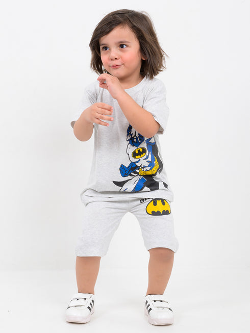 Oversized Batman Power Cotton Short Set (Grey)
