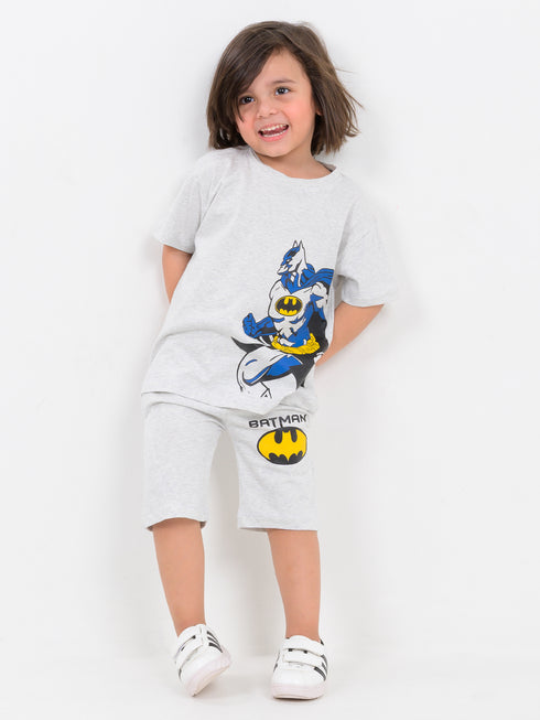 Oversized Batman Power Cotton Short Set (Grey)