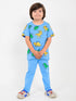 Jurassic Dinos Cotton Trouser Set (Sky Blue)