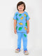 Jurassic Dinos Cotton Trouser Set (Sky Blue)
