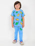Jurassic Dinos Cotton Trouser Set (Sky Blue)
