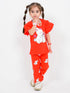 Snuggle Bunnies Frill Sleeve Cotton Trouser Set (Red)