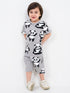 Panda Playtime Cotton Short Set (Heather Gray)