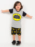 Batman Themed Cotton Short Set (Grey-Black)