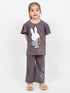 Bunny And Teddy Cotton Trouser Set (Carbon Gray)