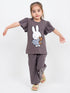Bunny And Teddy Cotton Trouser Set (Carbon Gray)