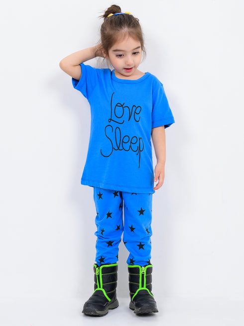 Love Sleep Cotton Trouser Set (Carolina Blue)