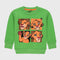 Lion Printed Fleece Sweatshirt (Green)