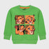 Lion Printed Fleece Sweatshirt (Green)