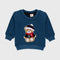 Bear Towel Printed Fleece Sweatshirt (Blue)