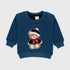 Bear Towel Printed Fleece Sweatshirt (Blue)