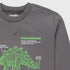 Dinosaur Printed Fleece Sweatshirt (Dark Grey)