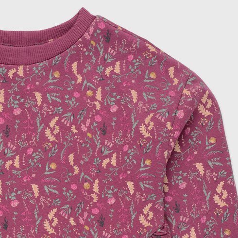 Floral Fleece Sweatshirt (Pink)