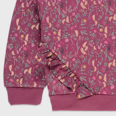 Floral Fleece Sweatshirt (Pink)