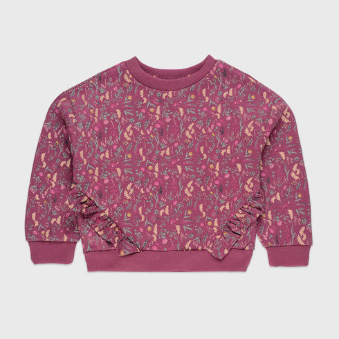 Floral Fleece Sweatshirt (Pink)