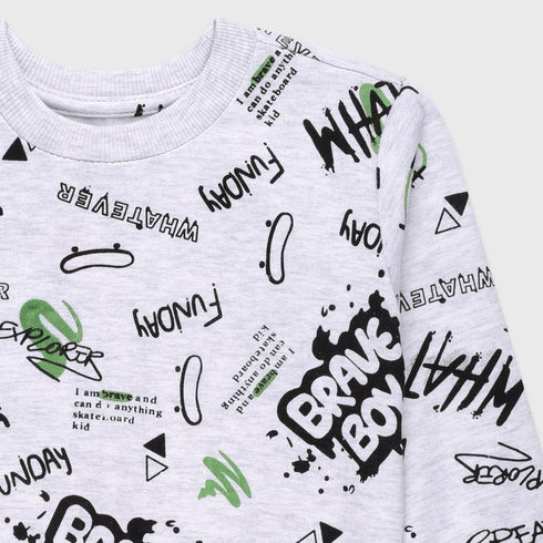 Graffiti Fleece Sweatshirt (Grey)