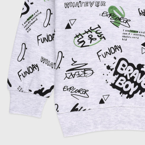 Graffiti Fleece Sweatshirt (Grey)