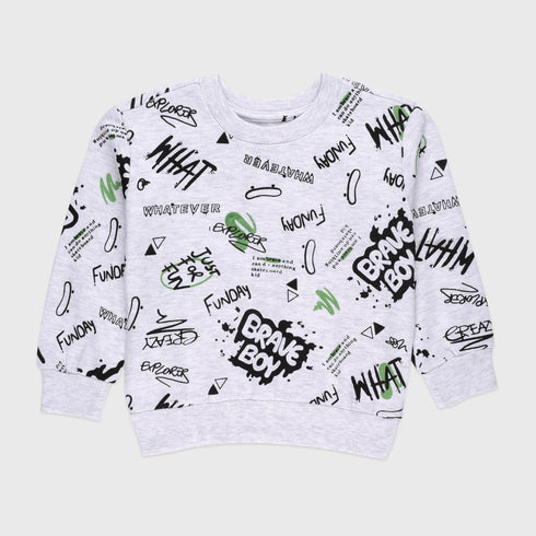 Graffiti Fleece Sweatshirt (Grey)