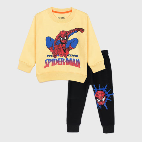 Spiderman Fleece Tracksuit (Yellow/Black)