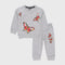 Butterfly Allover Printed Fleece Tracksuit (Light Grey)