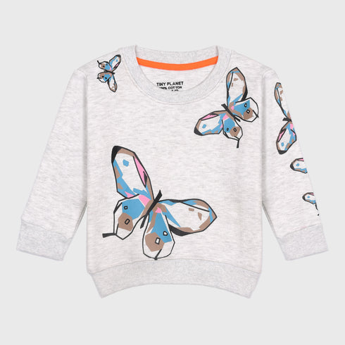 Butterflies Fleece Tracksuit (Grey)