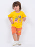 Giraffe Adventure Cotton Short Set (Golden Tangerine)