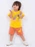 Giraffe Adventure Cotton Short Set (Golden Tangerine)