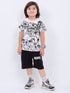 Mini Marvel Vibes Cotton Short Set (Black & White)