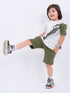 Croc-O-Style Cotton Short Set (White & Army Green)