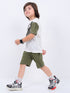 Croc-O-Style Cotton Short Set (White & Army Green)