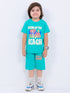 Beach Day Buddy Cotton Short Set (Aqua Blue)