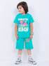 Beach Day Buddy Cotton Short Set (Aqua Blue)
