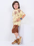 Tiny Safari Vibes Cotton Short Set (Palm Beige & Roar Rust)