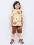 Tiny Safari Vibes Cotton Short Set (Palm Beige & Roar Rust)