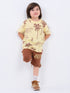 Tiny Safari Vibes Cotton Short Set (Palm Beige & Roar Rust)