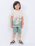 Sandy Shores Cotton Short Set (Beige & Olive)