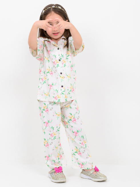 Blossom Dreams Imported Linen Set (Off-White)