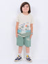 Sandy Shores Cotton Short Set (Beige & Olive)