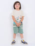 Sandy Shores Cotton Short Set (Beige & Olive)