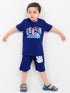 Chillin Champ Cotton Short Set (Navy Blue)