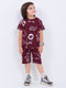 Jungle Buddies Cotton Short Set (Maroon)