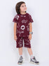 Jungle Buddies Cotton Short Set (Maroon)