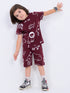 Jungle Buddies Cotton Short Set (Maroon)