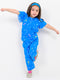 Frill Sleeves Galaxy Giggles Cotton Trouser Set (Galactic Blue)