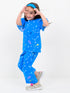 Frill Sleeves Galaxy Giggles Cotton Trouser Set (Galactic Blue)