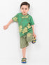 Leafy Loom Themed Cotton Short Set (Green)